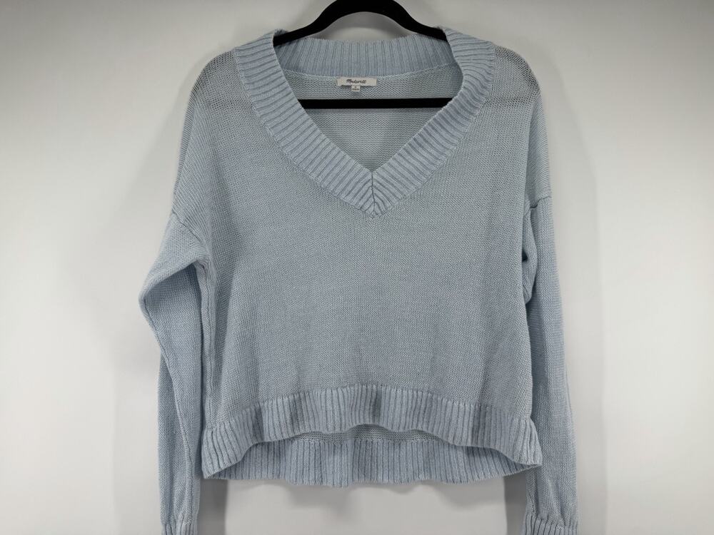 Madewell Deep V-Neck Sweater in 100% Linen Women’s Medium